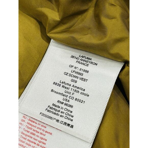 Lafuma Down Puffer Oz Vest Jacket Mens Size M Brown Full Zip & Snap - Picture 6 of 8